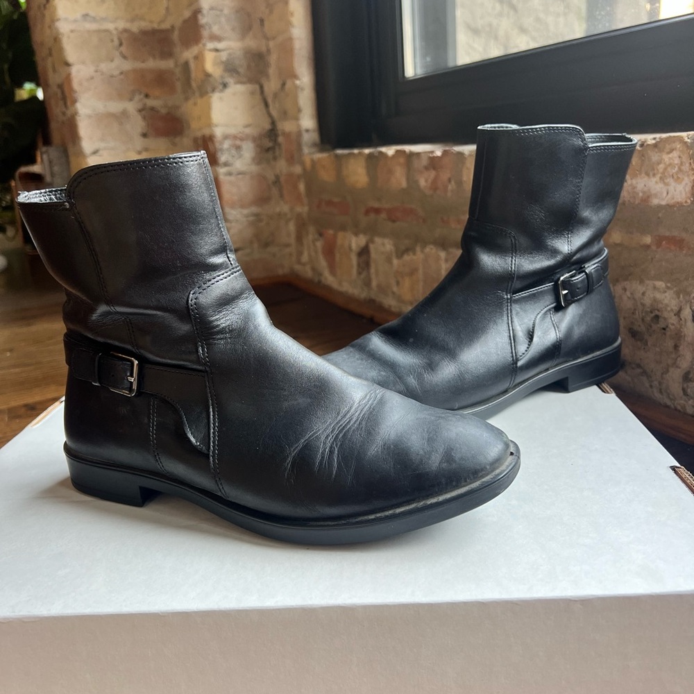 Ecco Women's Black Leather Ankle Boots